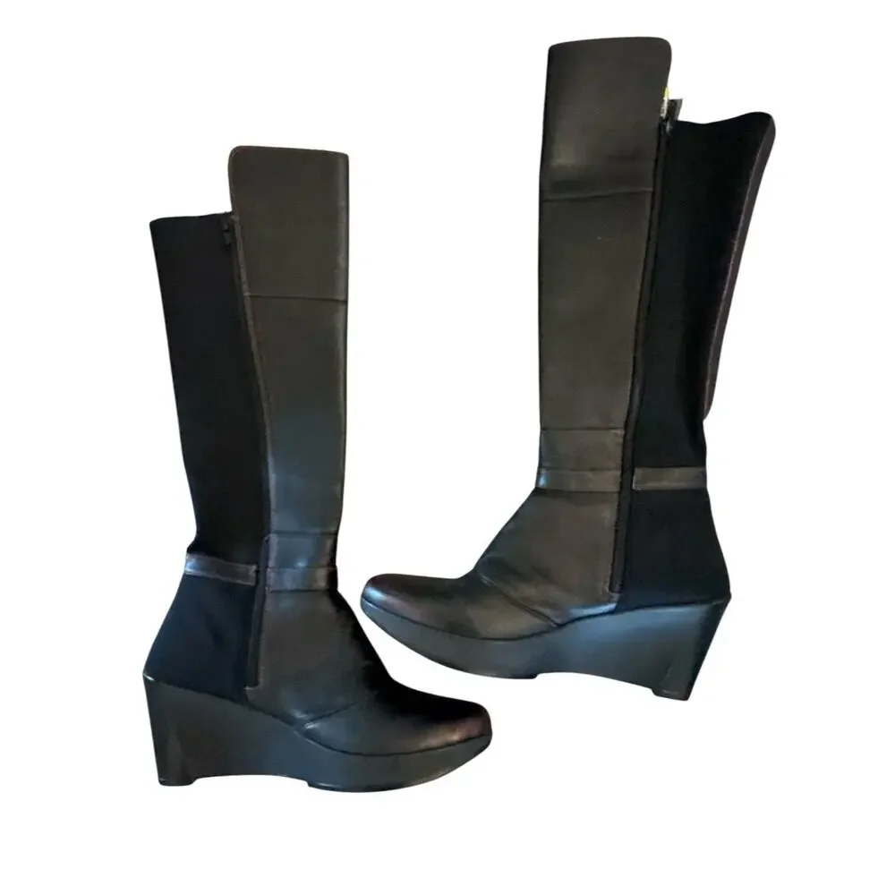 NEW Naot Volcanic Red Delilah Wedge KNEE Boots SZ 9 (39)